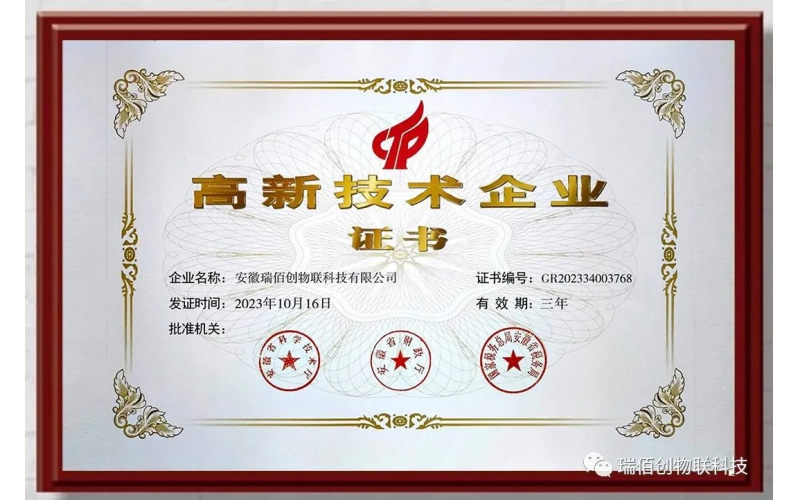 喜報！瑞佰創(chuàng)物聯(lián)科技榮獲國家高新技術(shù)企業(yè)、安徽省大數(shù)據(jù)企業(yè)、安徽省專精特新中小企業(yè)、合肥市大數(shù)據(jù)企業(yè)
